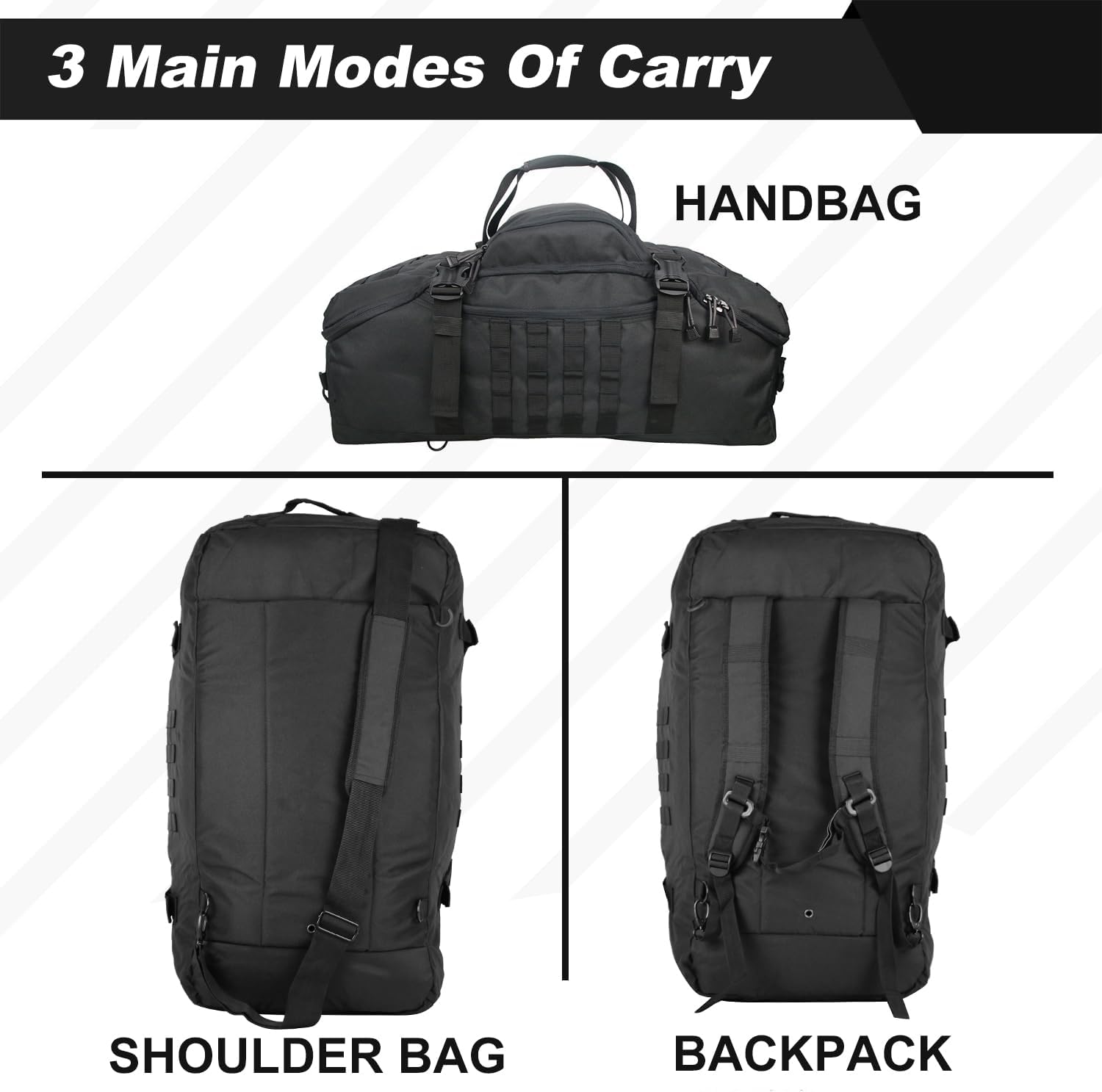 3 In 1 Military Backpack Travel Duffle Bag for Weekender Gym Traveling Workout Deployment - Image 2